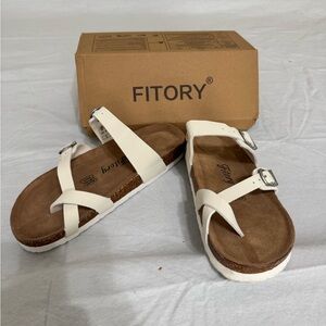 Fitory Women's White Sandals